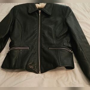 Wilson real leather moto jacket small